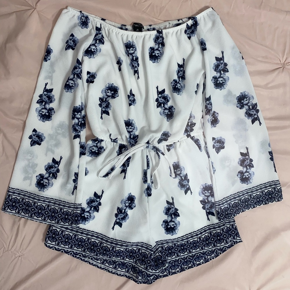 Rue 21 Off the Shoulder Floral Romper